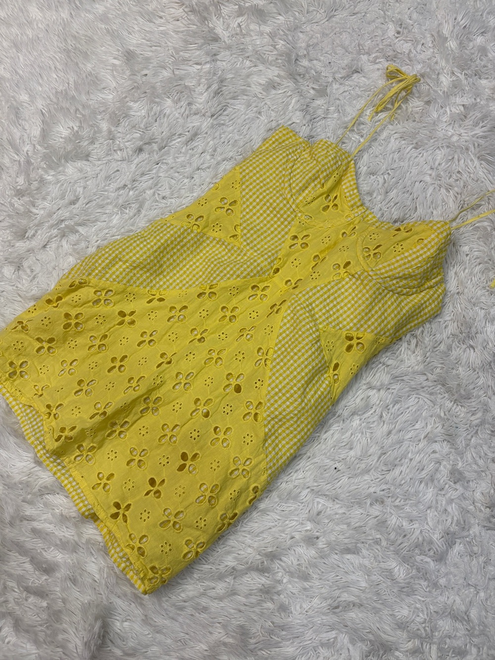 For Love Bell Yellow Gingham Mini Dress